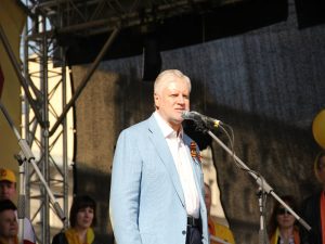 Лидер "Справедливой России" Сергей Миронов на митинге 1 мая 2014 года