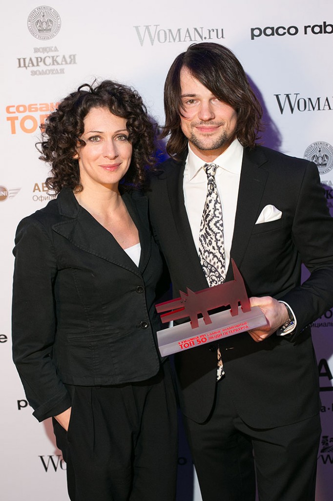 на фото: Данила Козловский и ксения Раппопорт на премии 2013 года.