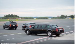 Президентский лимузин Обамы в аэропорту Таллина