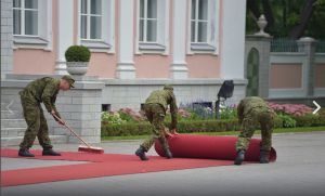 Красная ковровая дорожка перед президентским дворцом