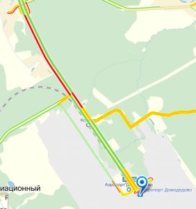Информация о пробках около Домодедово