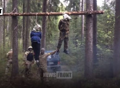 Украинские силовики повесили ополченца и его беременную жену