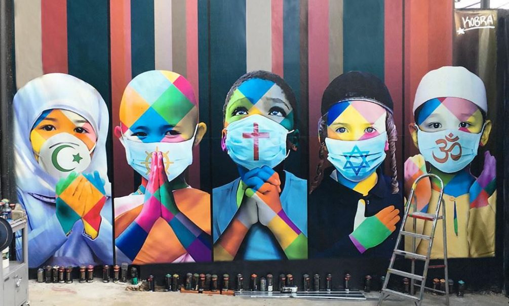 Разлука, в которой мы вместе. Бразильский уличный художник создал картину волнующую всех