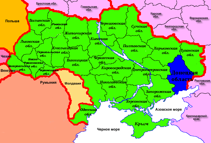 Украина карта границы стран