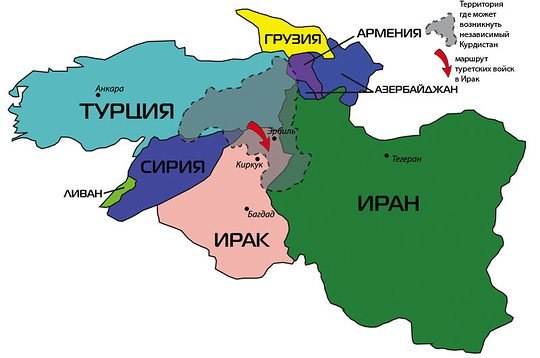 Карта турция ирак сирия турция