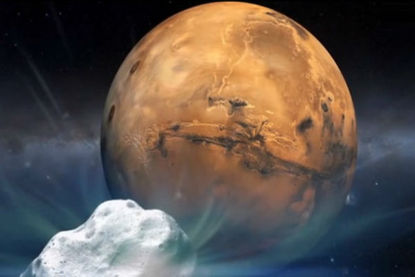 Комета Siding Spring может повредить космические аппараты на орбите Марса 