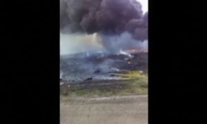 Опубликовано видео первых минут после крушения «Боинга» под Донецком