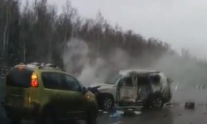 Появилось видео смертельного ДТП на Минском шоссе Подмосковья