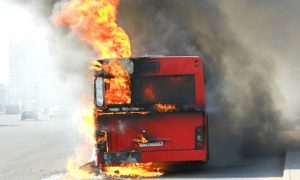 Пассажирский автобус загорелся в Тульской области