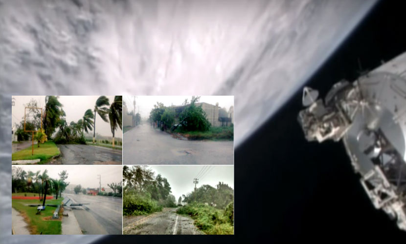 Опубликовано видео мощного урагана 