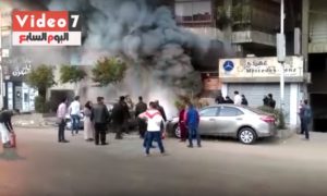 Опубликовано видео пожара после атаки с 