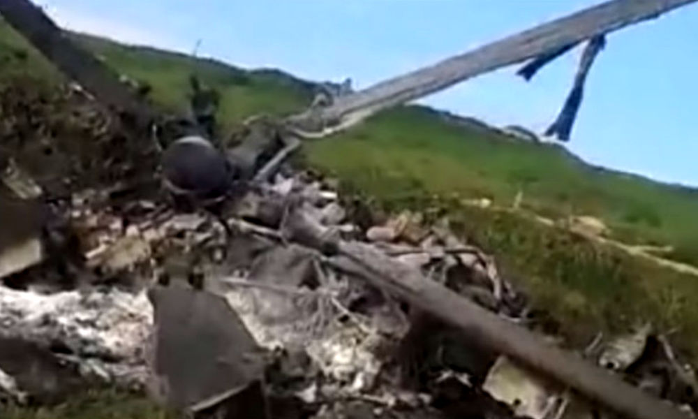 Минобороны Нагорного Карабаха опубликовало видео сбитого вертолета Ми-24 