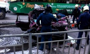В массовом ДТП в Нижнем Новгороде столкнулись два автобуса и четыре легковушки