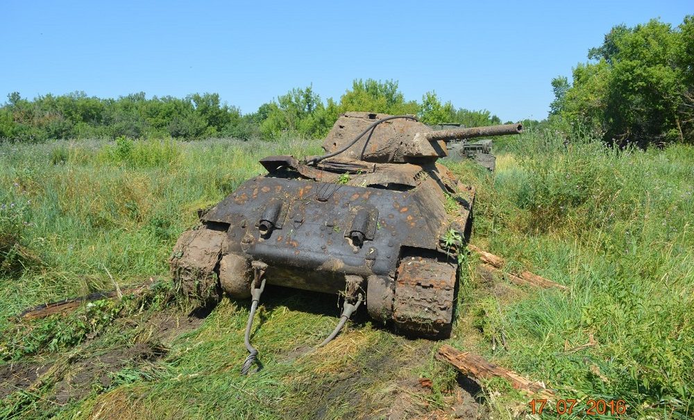 Единственный в мире танк Т-34-76 поднимали дважды из реки Дон в Воронежской области 