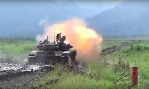 Опубликовано видео боевых стрельб войск на полигонах Южного военного округа России