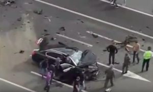 Опубликовано видео с места ДТП в Москве, где погиб водитель Управделами президента