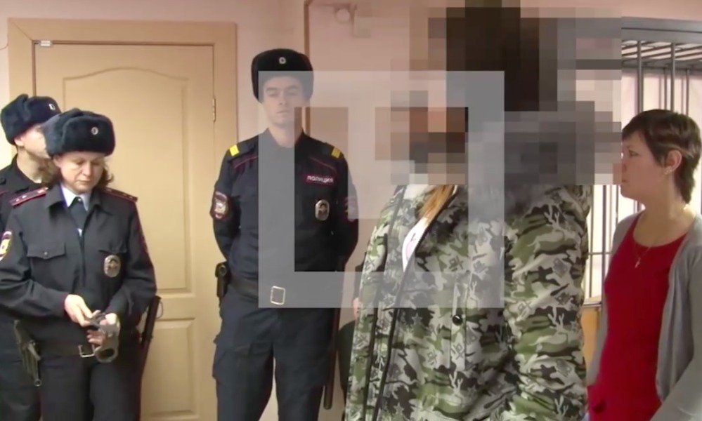Опубликовано видео ареста в зале суда хабаровских живодерок Алины и Алены 