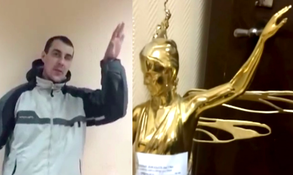 Опубликовано видео признания похитителя статуи в московском парке 
