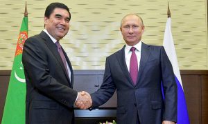 Диктор не смог выговорить отчество президента Туркменистана во время его встречи с Путиным