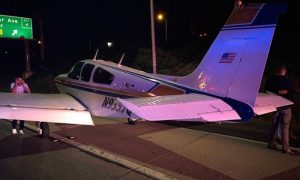 Самолет вынужденно сел на оживленное шоссе в Калифорнии