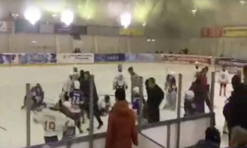 Во Владикавказе юные хоккеисты устроили массовую потасовку 