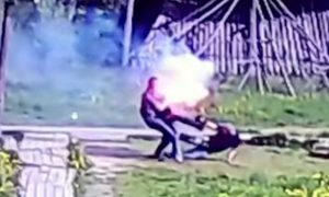 Мошенник избил полицейских полыхающим файером в Калужской области