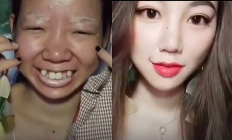 Китаянка показала себя до и после макияжа: ей не поверили 
