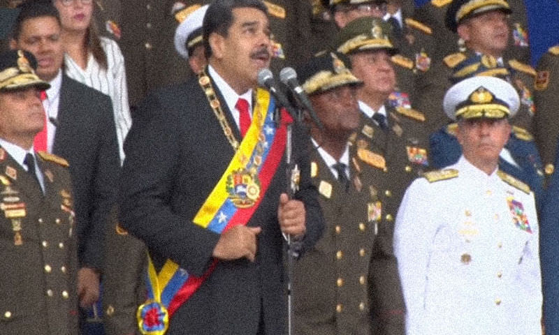 Момент покушения на главу Венесуэлы Мадуро был снят на видео 
