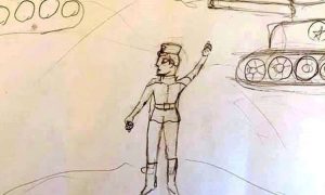 Учительница заставила девочку дорисовать оторванную ногу вернувшемуся с войны солдату