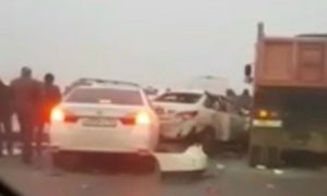 Опубликовано видео из Краснодара, где столкнулись 32 машины