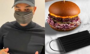 «Заботимся о своих гостях»: в бургерной Тимати раздают черные медицинские маски