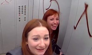 Пьяные сотрудницы суда и полиции разрисовали баллончиком лифт в Оренбурге