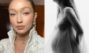 Беременная Джиджи Хадид впервые показала округлившийся живот в новой фотосессии