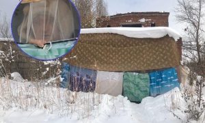 В Волгодонске мужчина живет в заброшенном здании, используя одеяла вместо окон и дверей, отказываясь от переезда