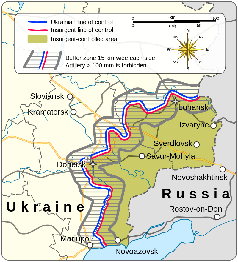 Карта соприкосновения на донбассе