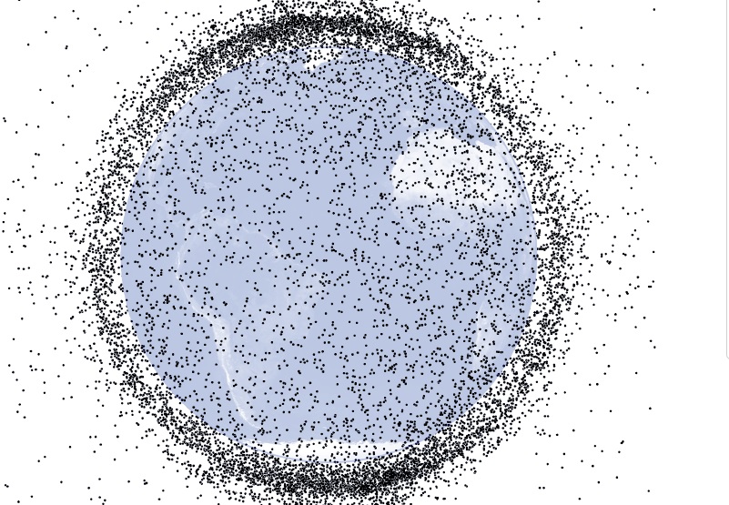 Рисунок космический мусор вокруг земли