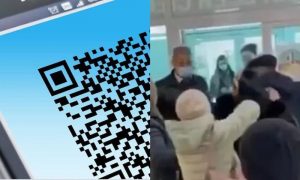 «QR-код – не русское слово»: россияне взяли штурмом один из ТЦ, охранник которого не пускал людей внутрь