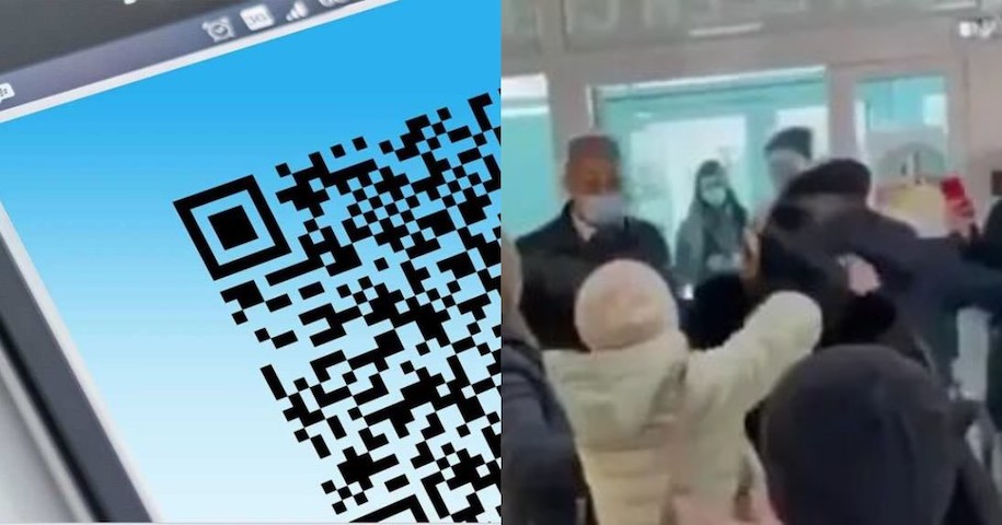 «QR-код – не русское слово»: россияне взяли штурмом один из ТЦ, охранник которого не пускал людей внутрь 