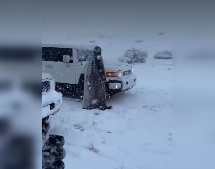 В Саудовской Аравии выпал снег 
