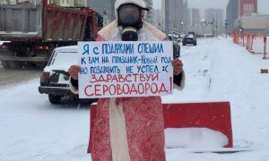 В Самаре люди поздравили власти новогодним пикетом