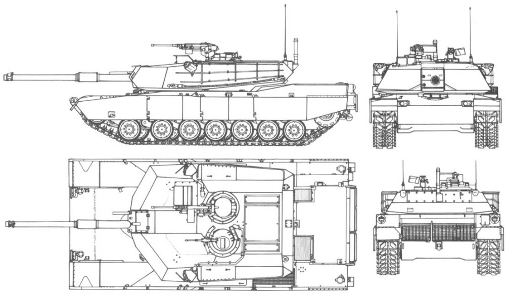 Чертеж танка абрамс