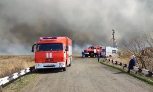 В Курганской области целая деревня охвачена огнем из-за искры от тепловоза: один человек погиб