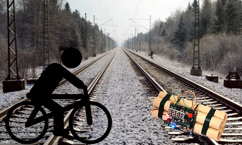 В Брянской области нашли велосипедиста в чёрном и предотвратили подрыв на железной дороге 
