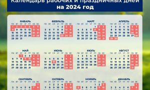 Минтруд РФ опубликовал календарь с выходными на 2024 год