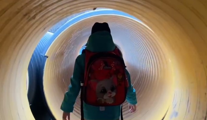 Курганские школьники вынуждены ходить на уроки через трубы Курганские школьники вынуждены ходить на уроки через трубы