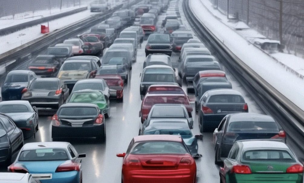 Снегопад привел к крупному ДТП в Подмосковье: столкнулись почти 30 машин 