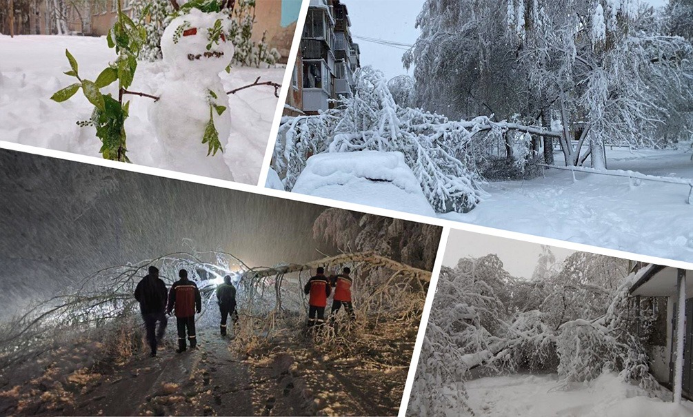 Снеговики, лыжи, застрявшие в сугробах авто: зима вернулась в регионы России 