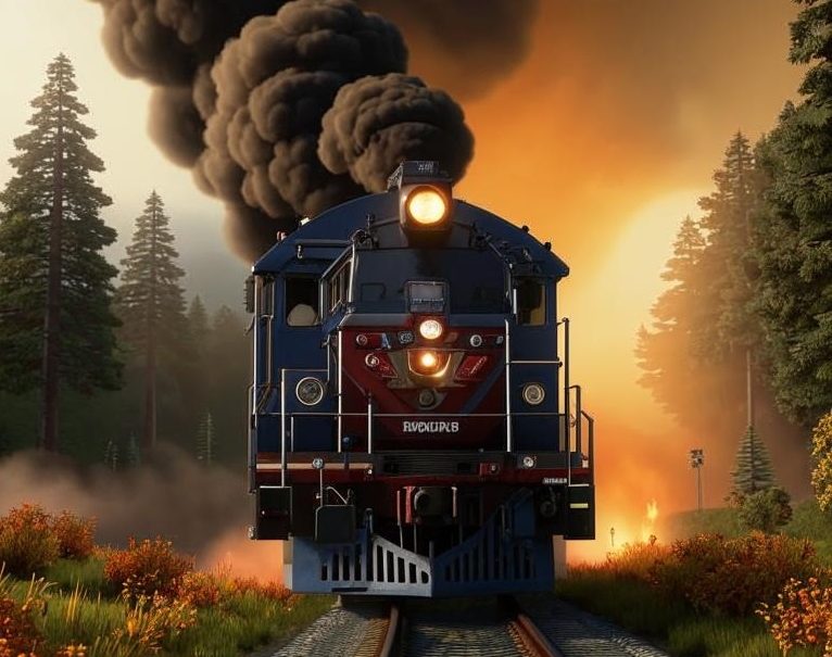«Дорога в ад»: в Бурятии машинисты поезда проехали сквозь пламя лесного пожара 