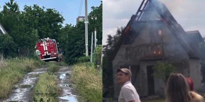 В Волгодонске пожарные не смогли спасти пылающий дом из-за незаконно установленного шлагбаума