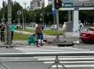 Иномарка впечатала в столб пешехода: полиция показала момент жесткой аварии в Петербурге